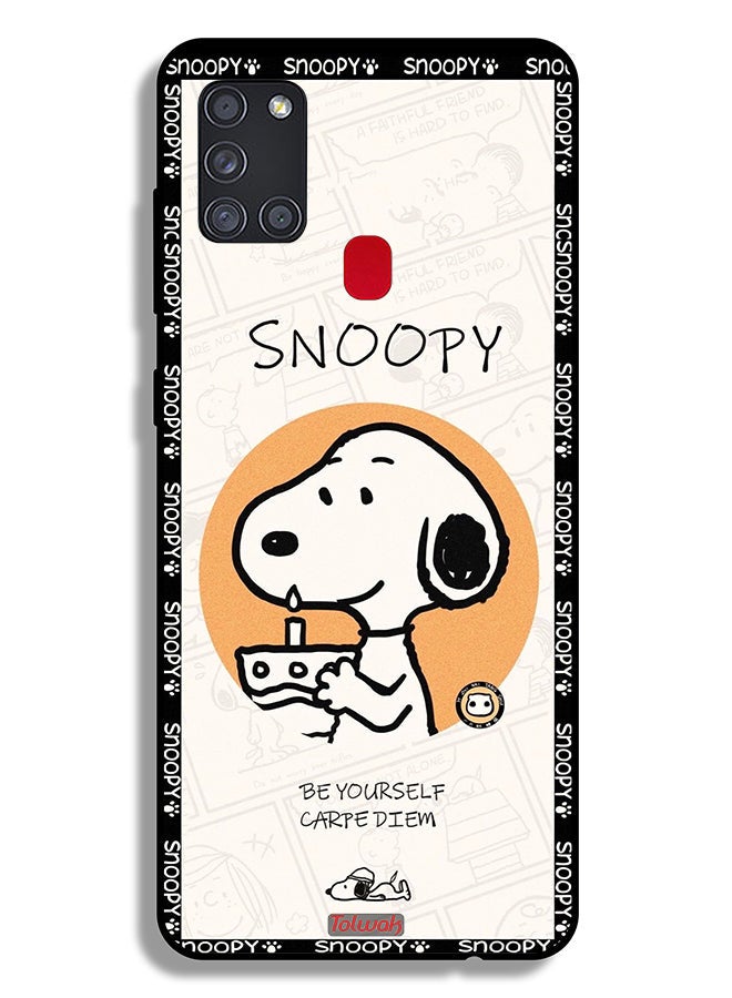 Tolwak Samsung Galaxy A21s Protective Case Cover Snoopy Be Yourself - Image 1