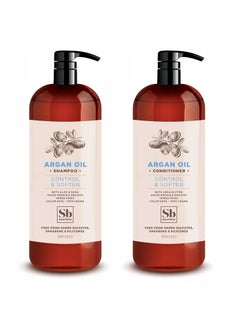 Soapbox Soapbox Argan Shampoo & Conditioner Set, Volumizing, Vegan, Color Safe, Sulfate & Silicone Free, 1 Liter Each (Pack of 2) 