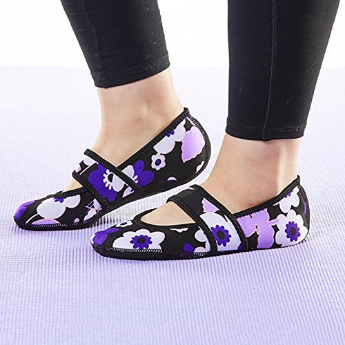 Nufoot Betsy Lou Women's Slippers, Foldable, Flexible Flats, Slipper Socks, Travel Slippers, Exercise Shoe, Dance Shoe, Yoga Socks, House Shoes, Indoor Shoes, Purple Flowers, Medium - Image 4