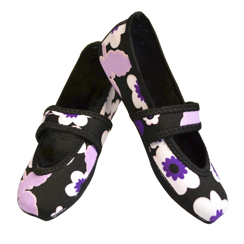Nufoot Betsy Lou Women's Slippers, Foldable, Flexible Flats, Slipper Socks, Travel Slippers, Exercise Shoe, Dance Shoe, Yoga Socks, House Shoes, Indoor Shoes, Purple Flowers, Medium - Image 5