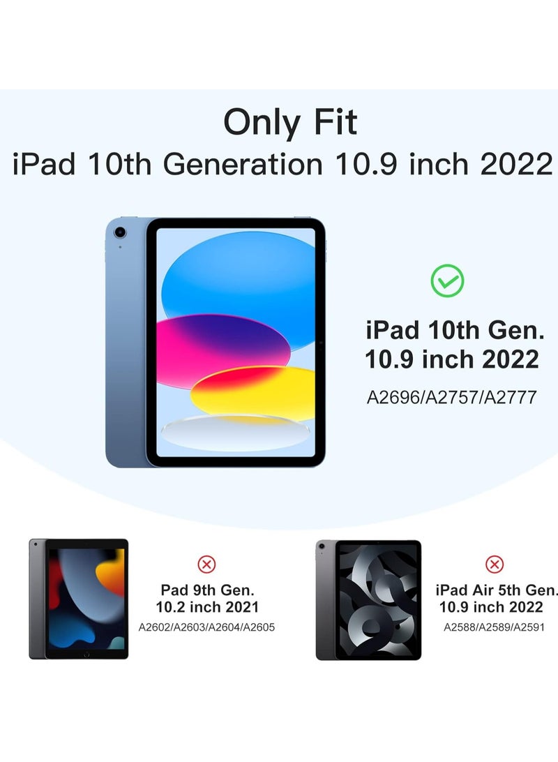 iPad 10th Generation Case 2022 10.9 Inch with Pencil Holder Trifold Stand Smart Case with Soft TPU Back Auto Wake Sleep