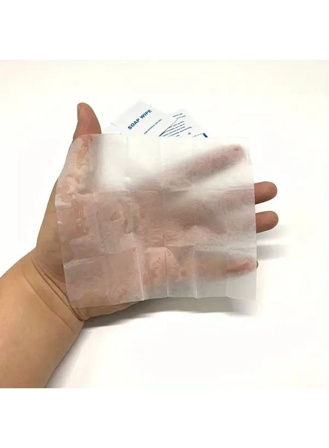 10 قطع من مناديل الصابون المعبأة بشكل فردي، محمولة من القماش غير المنسوج للسفر - Image 3