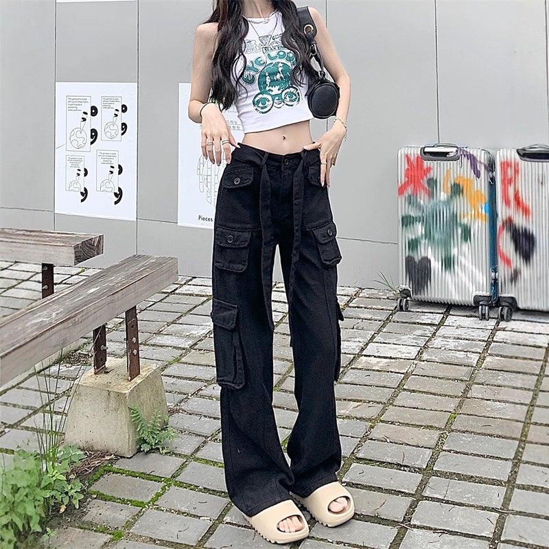 Popular Slim Loose American Retro Street Overalls Straight Trousers Wide Leg Pants Casual Pants Fashion Manufacturer - Image 3