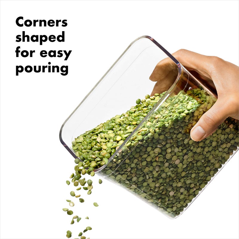 OXO OXO Steel POP Container Small Square Short (1.1 Qt/1 L) - Airtight Food Storage - Ideal for Brown Sugar  Tea Grey  - Image 3