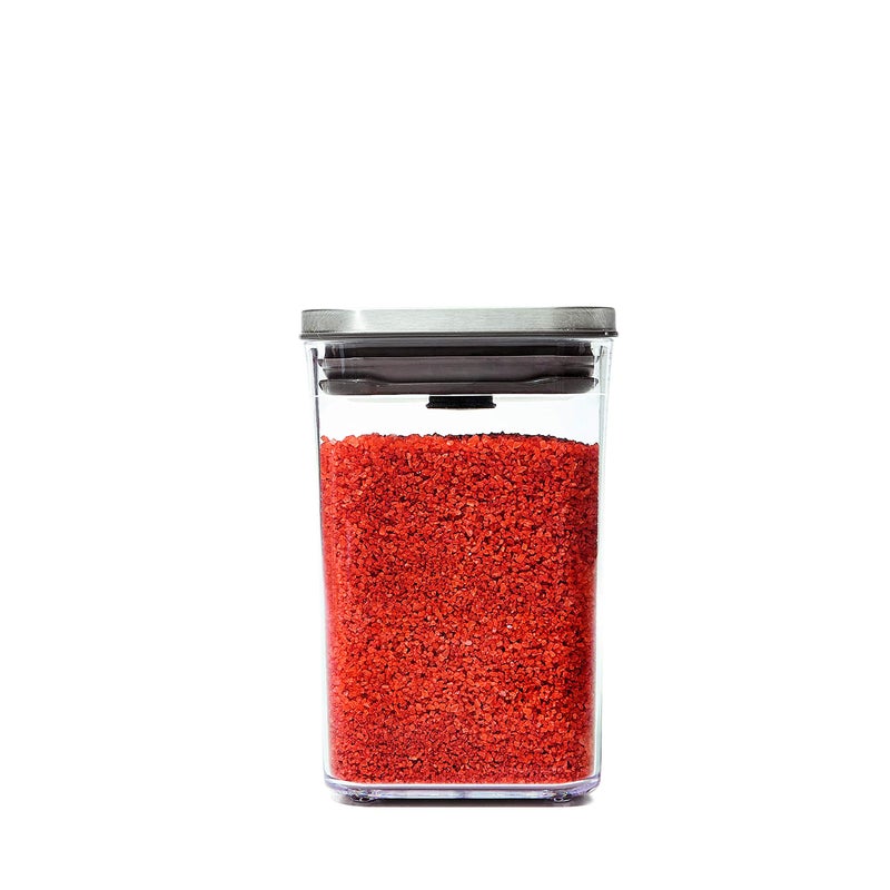OXO OXO Steel POP Container Small Square Short (1.1 Qt/1 L) - Airtight Food Storage - Ideal for Brown Sugar  Tea Grey  - Image 1