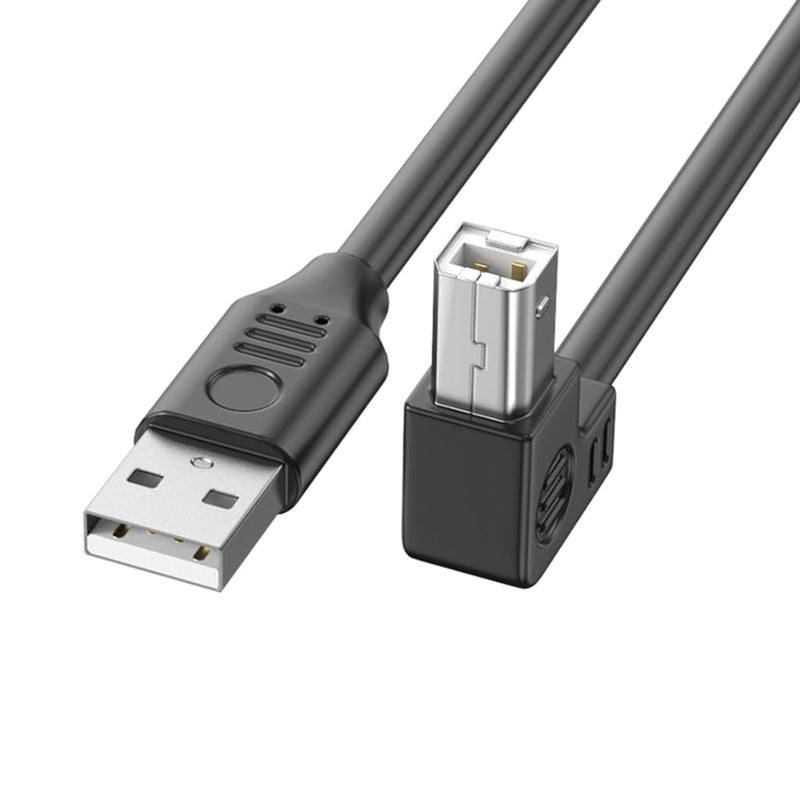 USB 2.0 Printer Cable TypeA Male to TypeB Scanner Cord High Speed 480Mbps 90Degree Elbow for Offices and Home Use - Image 1