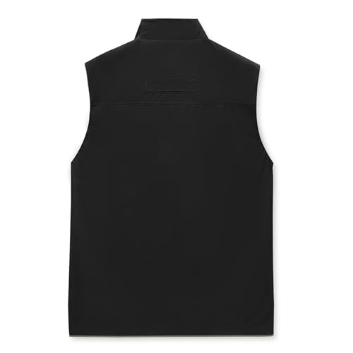 DUOFIER Men's Casual Vest Lightweight Outdoor Work Photo Cargo Sleeveless Jacket for Hiking Travel, Black-XXL - Image 2