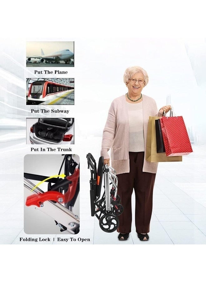 WALALLA Lightweight Folding Wheelchair for Adults, Portable Transport Chairs with Foot Rests, Aluminum Frame with Wheels, Adjustable Safety Strap, for Adults, Seniors, Elderly,Black - Image 4