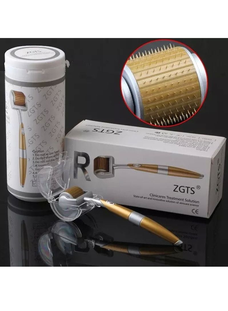 DubaiGallery ZGTS Professional Gold Plated 192 Needles Titanium Alloy Derma Roller, Gold - Image 1