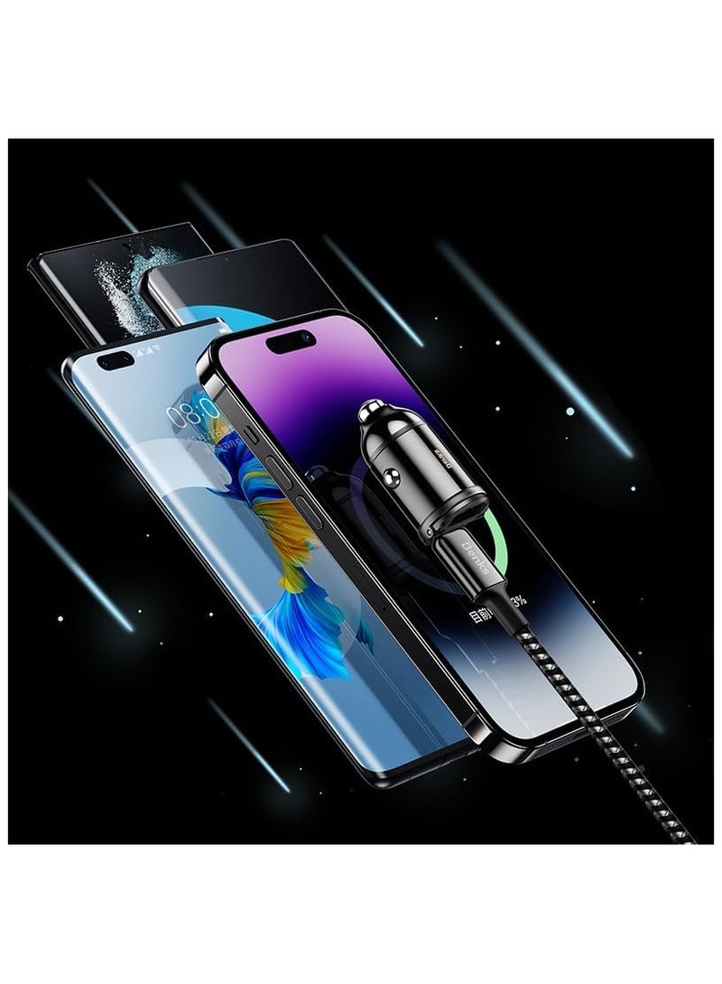 Benks 30W Dual Port Fast Car Charger C30SE, USB-C, Wide Compatibility, Small and Portable, Compatible with 12-24V Car Model - Image 2