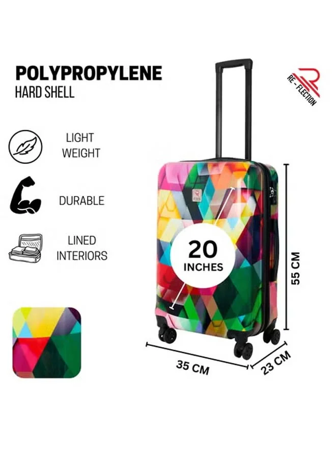 ريفلكشين Reflection 20 Inch ABS and Polycarbonate Carryon Suitcase Lightweight Hard Shell Country Print Series Travel Luggage Trolley with 36L Storage Capacity 4 Spinner Wheels and TSA Lock Multicolour