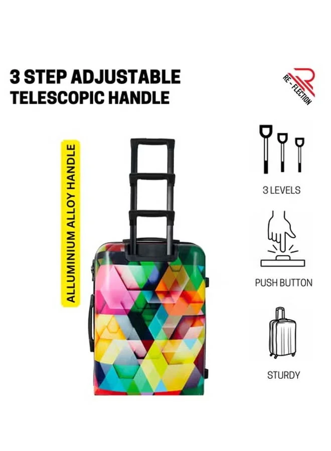 ريفلكشين Reflection 20 Inch ABS and Polycarbonate Carryon Suitcase Lightweight Hard Shell Country Print Series Travel Luggage Trolley with 36L Storage Capacity 4 Spinner Wheels and TSA Lock Multicolour