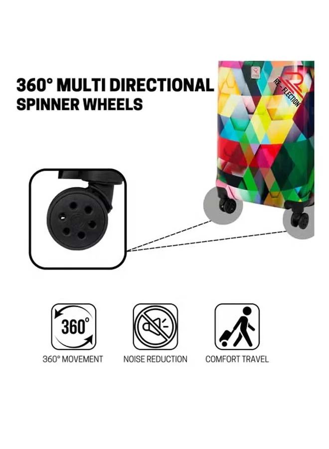 ريفلكشين Reflection 20 Inch ABS and Polycarbonate Carryon Suitcase Lightweight Hard Shell Country Print Series Travel Luggage Trolley with 36L Storage Capacity 4 Spinner Wheels and TSA Lock Multicolour