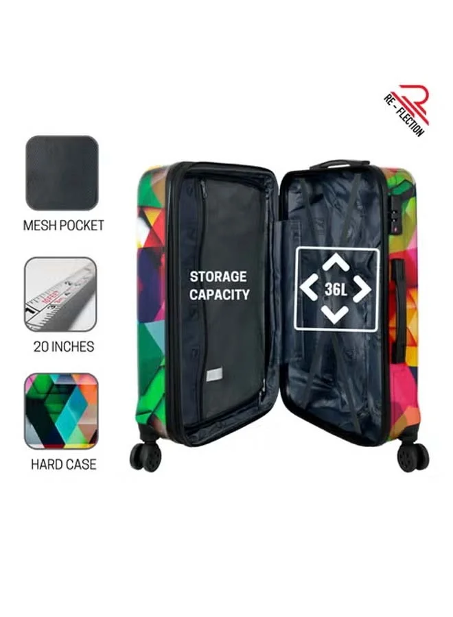 ريفلكشين Reflection 20 Inch ABS and Polycarbonate Carryon Suitcase Lightweight Hard Shell Country Print Series Travel Luggage Trolley with 36L Storage Capacity 4 Spinner Wheels and TSA Lock Multicolour