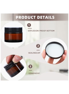 SKYLINK 12Pack 2oz Thick Amber Glass Jars with Lids – Empty Mini Jars for Candle Making, Cosmetic Containers with Leakproof Lids for Creams, Lotions, and Essential Oils  - Image 4