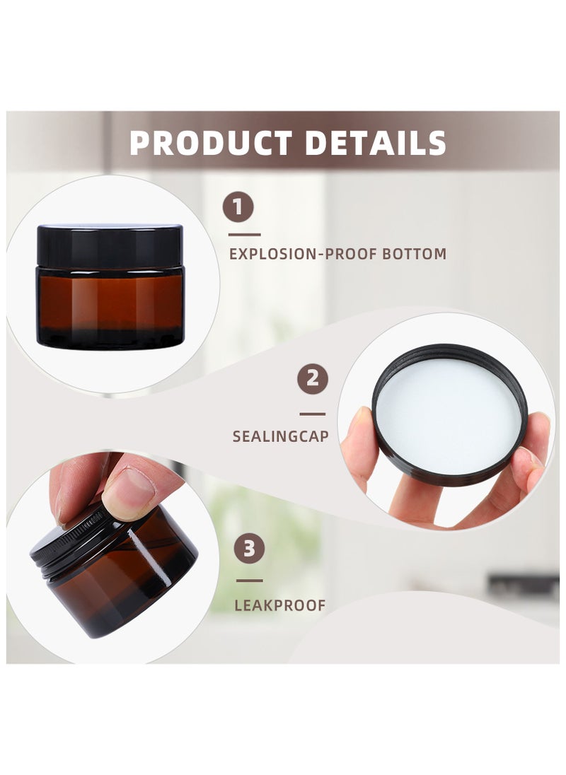 SKYLINK - 12Pack 2oz Thick Amber Glass Jars with Lids – Empty Mini Jars for Candle Making, Cosmetic Containers with Leakproof Lids for Creams, Lotions, and Essential Oils - Image 1