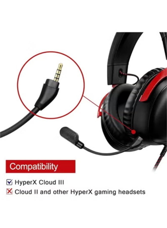 Upgraded Mic Replacement fits for HyperX Cloud III Wireless Headphone Detachable Noise Cancellation Backup Microphone for Crystal Gaming Voice Chat - Image 4