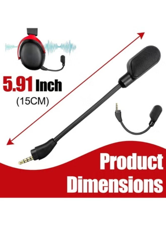 Upgraded Mic Replacement fits for HyperX Cloud III Wireless Headphone Detachable Noise Cancellation Backup Microphone for Crystal Gaming Voice Chat - Image 2