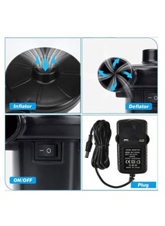 ECVV Electric Air Pump for Mattress/Inflatables, Portable Quick-Fill Air Pump with 3 Nozzles, Inflator Deflator for Outdoor Camping, Air Bed, Pool Toy  - Image 4
