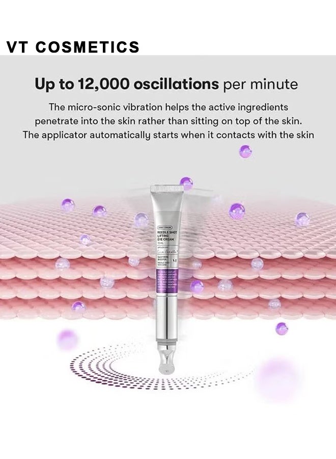 في تي كوزمتيكس كريم العين VT COSMETICS Reedle Shot Lifting 15ml ، مرطب مضاد للتجاعيد وشد البشرة ، كريم مضاد للشيخوخة تحت العين للهالات السوداء والتجاعيد والانتفاخ ، يقلل من الخطوط الدقيقة - Image 3