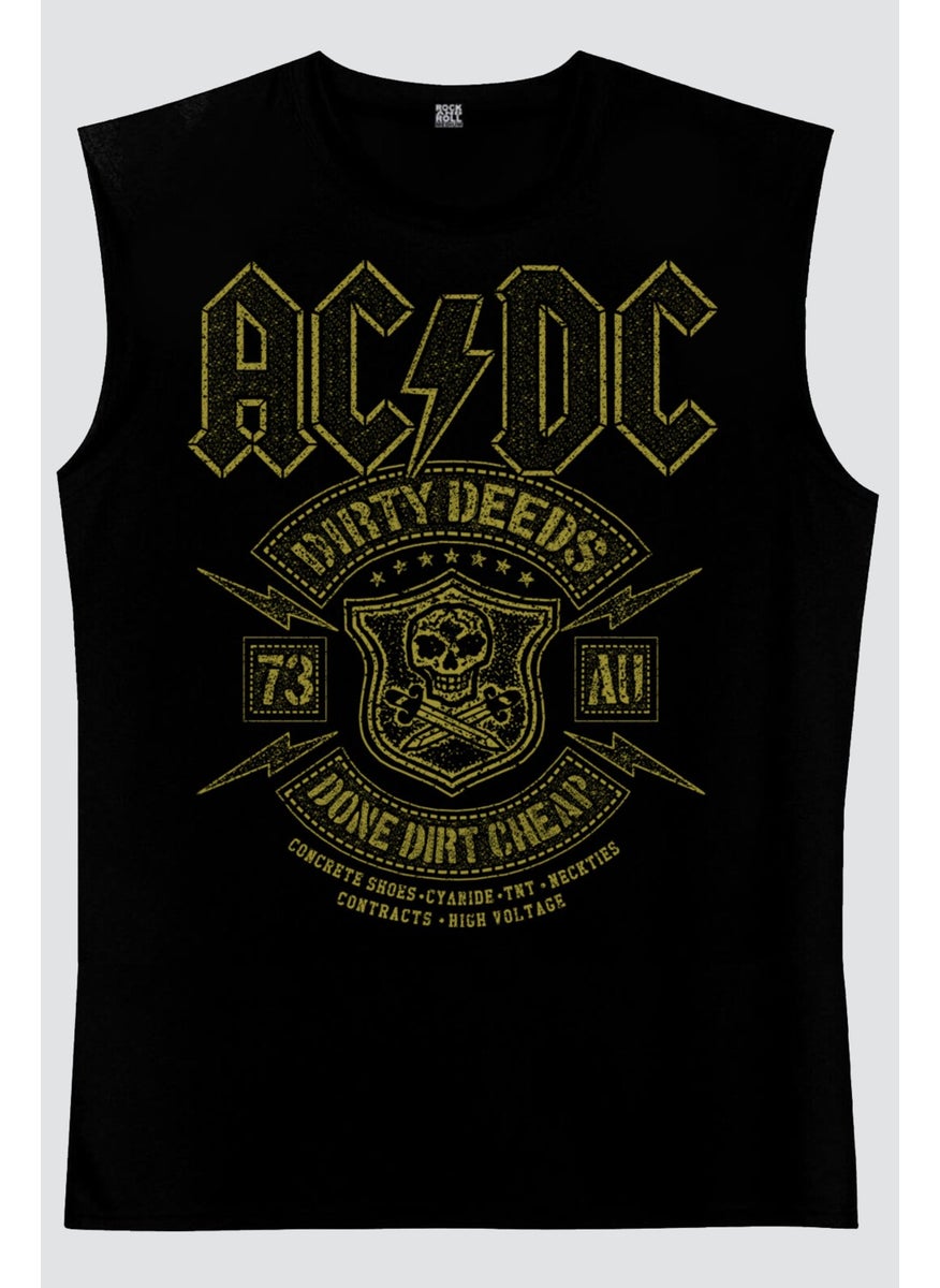 Rock&Roll Rock & Roll Snowy Acdc Black Men's T-Shirt Without Sleeves  - Image 3