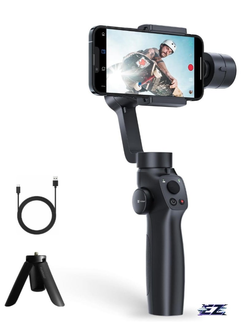 ELTRAZONE Capture 2S 3-Axis Smartphone Camera Stabilizer – Bluetooth Handheld Gimbal Stabilizer with Selfie Stick, Anti-Shake Technology, Focus Pull & Zoom, Compatible with Action Cameras, Long Battery Life, Black  - Image 1