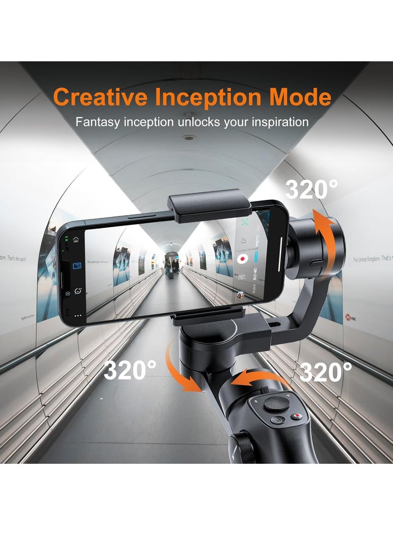 ELTRAZONE Capture 2S 3-Axis Smartphone Camera Stabilizer – Bluetooth Handheld Gimbal Stabilizer with Selfie Stick, Anti-Shake Technology, Focus Pull & Zoom, Compatible with Action Cameras, Long Battery Life, Black  - Image 4