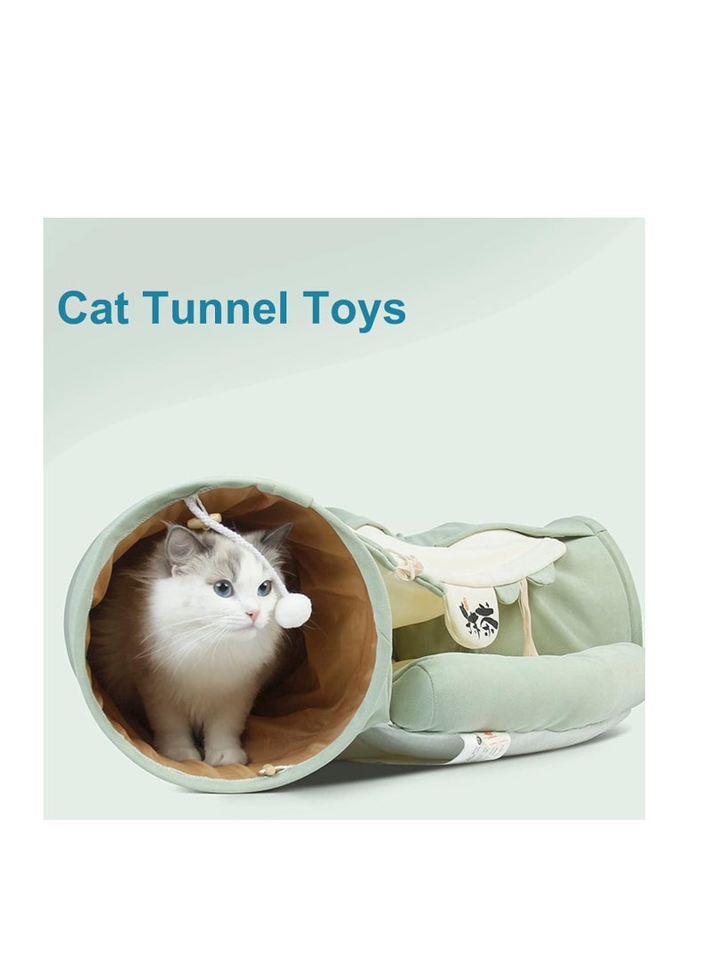 A.M Cat Tunnel Bed,Removable and Washable Cat Toys Tunnel, Premium Multifunction 2-in-1 Pet Tunnel Tube 4 Colors (Green, Matcha) - Image 4