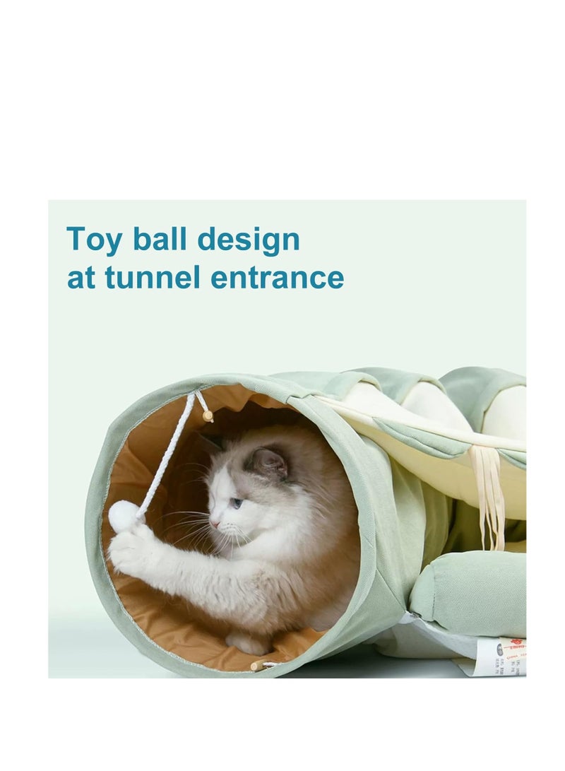 A.M Cat Tunnel Bed,Removable and Washable Cat Toys Tunnel, Premium Multifunction 2-in-1 Pet Tunnel Tube 4 Colors (Green, Matcha) - Image 5