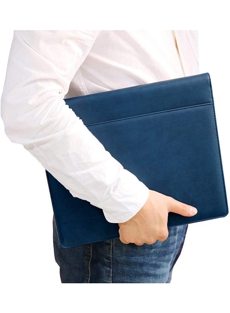 A4 Leather Padfolio with Calculator, Azonee Professional Portfolio Binder with Clipboard, 3 Ring Organizer Folder for Business, Office, Interview, Travel Use - Image 3