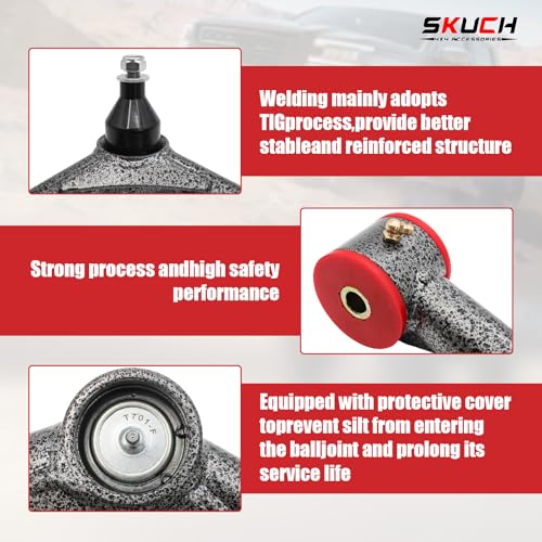 SKUCH 4X4 ACCESSORIES Front Upper Control Arms for 2011-2019 Chevy Silverado 2500HD 3500HD，2011-2019 GMC Sierra 2500HD 3500HD，2-4" Lift PU Bushing Suspension Control Arm, Replacement OEM Factory Suspension Arm, 2PC - Image 4