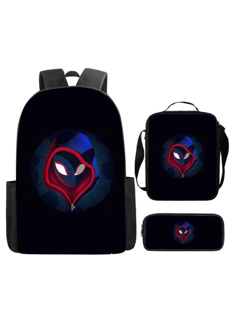 Naruto Spiderman Hero Cartoon Backpack Three-Piece Set 29*42*16cm