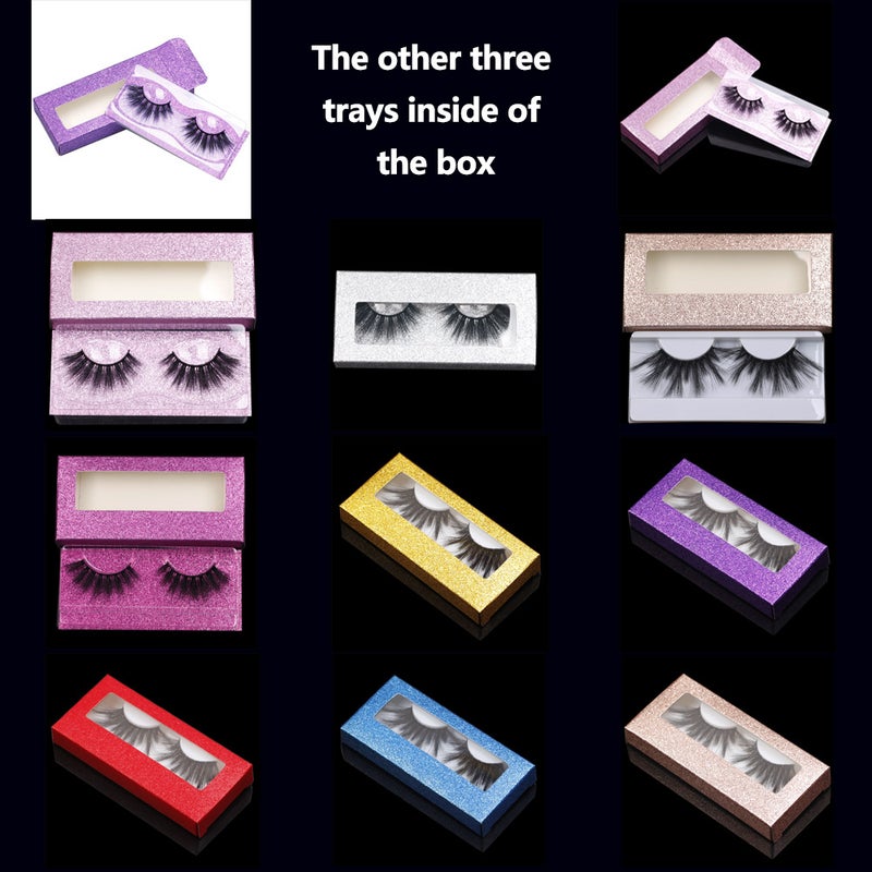 Colored Eyelash Box Large Holder Universal Glitter Colorful Box 25Mm Long Eyelash Box Multi-Colorful Spot Eyelash Packaging Box - Image 5