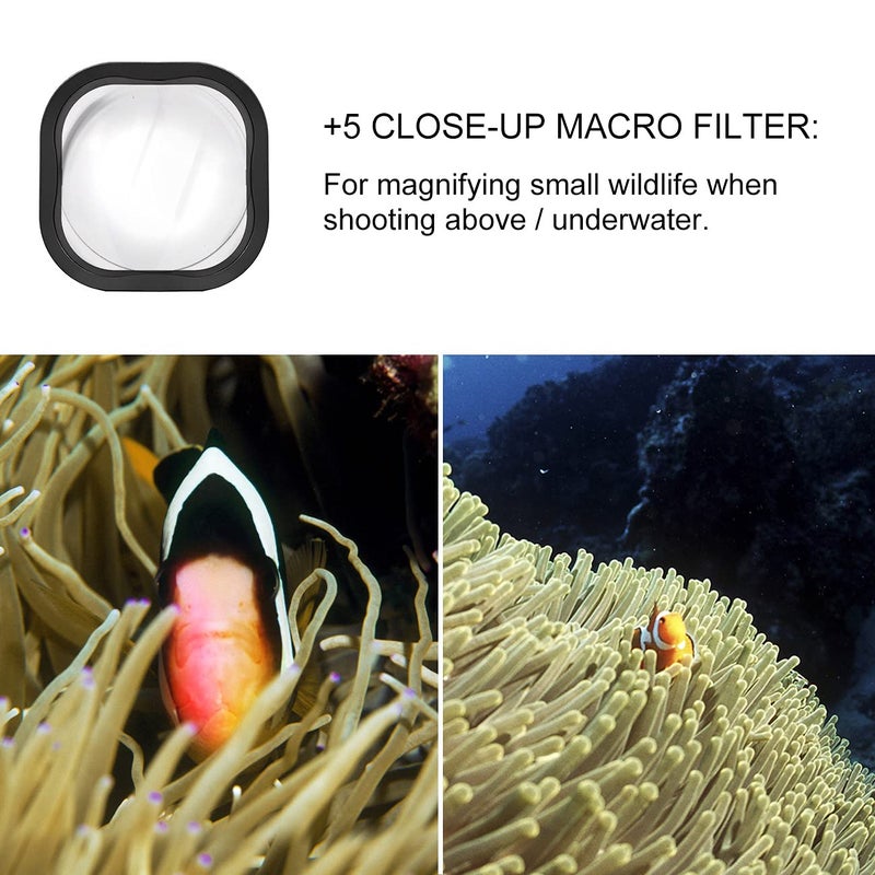 GEPULY 4 Pack Underwater Dive Filters for GoPro Hero 8 9 10 11 12 13 Black Official Waterproof Housing Case in Red, Light Red, Magenta, and 5X Close-up Filters for Underwater Color Correction - Image 4