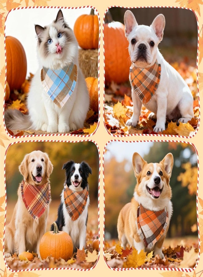 Bolake Fall Dog Bandanas 3 Pack Thanksgiving Costumes with Tassels Edges Classic Plaid Adjustable Triangle Accessories Scarf for Small Medium Large Dogs Pets - Image 5