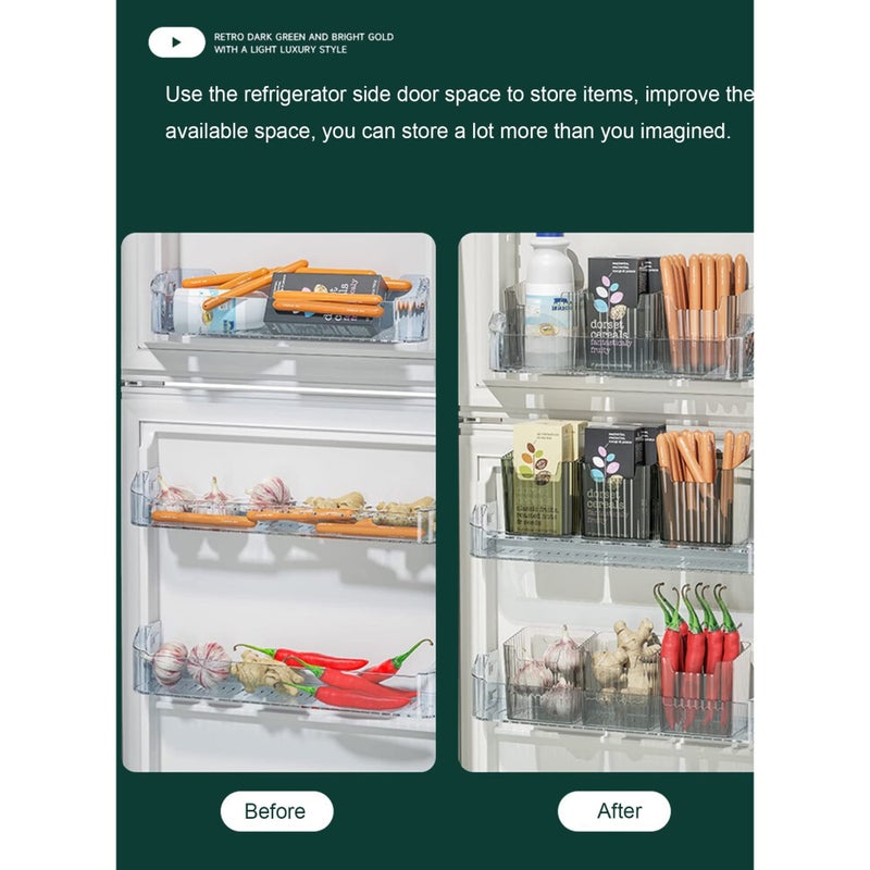 SOLARAE 2 Pcs Fridge Organizer Stackable, Storage Organizer Bins, Fridge Organizers and Storage, Plastic Storage Bin, Makeup Organizer Bins for Wall, Refrigerator, Kitchen, Cabinet (Green) - Image 4