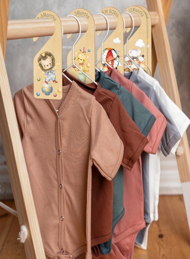 Hying 8 Pieces Baby Clothes Dividers for Closet, Wooden Baby Clothes Organizer Cartoon Animals Nursery Baby Clothes Separators for Newborn to 24 Months Size Clothes - Image 4