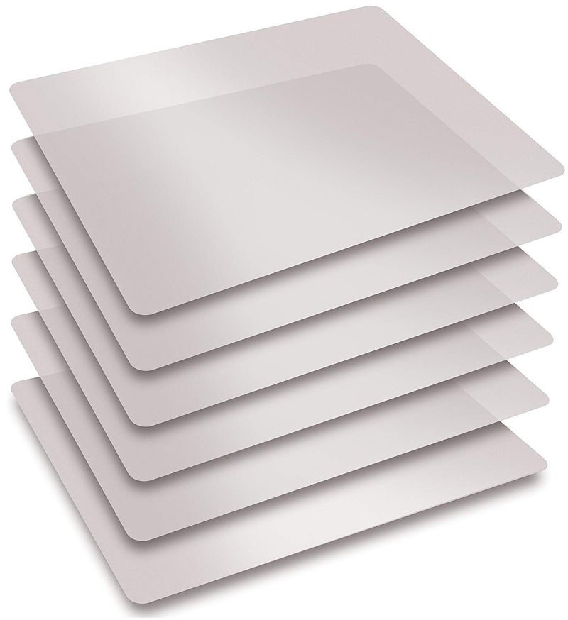 Better Kitchen Products Extra Thick Flexible Frosted Clear Plastic Cutting Mats Set of 6