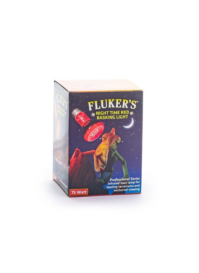 فلكرز - مصباح تسخين الأشعة تحت الحمراء للزواحف من Fluker Night Time Red Basking Spotlight بقوة 75 واط - Image 1