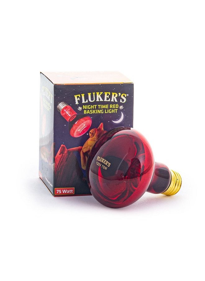 فلكرز - مصباح تسخين الأشعة تحت الحمراء للزواحف من Fluker Night Time Red Basking Spotlight بقوة 75 واط - Image 1