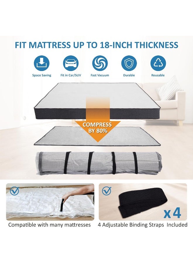 Twin/Twin XL Foam Mattress Vacuum Bag for Moving, Vacuum Seal Storage Bag with Straps  - Image 2
