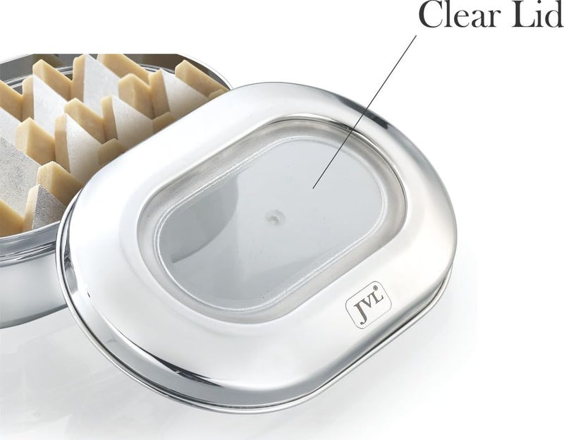 JVL Stainless Steel Kitchen's Storage Costa Capsule Shape Container Box with See Thorugh Lid - Small -1 PC - 1350 ml - Image 3