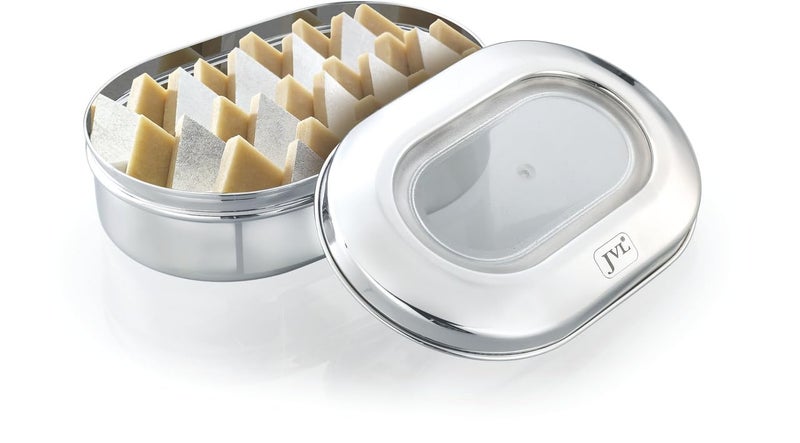 JVL Stainless Steel Kitchen's Storage Costa Capsule Shape Container Box with See Thorugh Lid - Small -1 PC - 1350 ml - Image 1