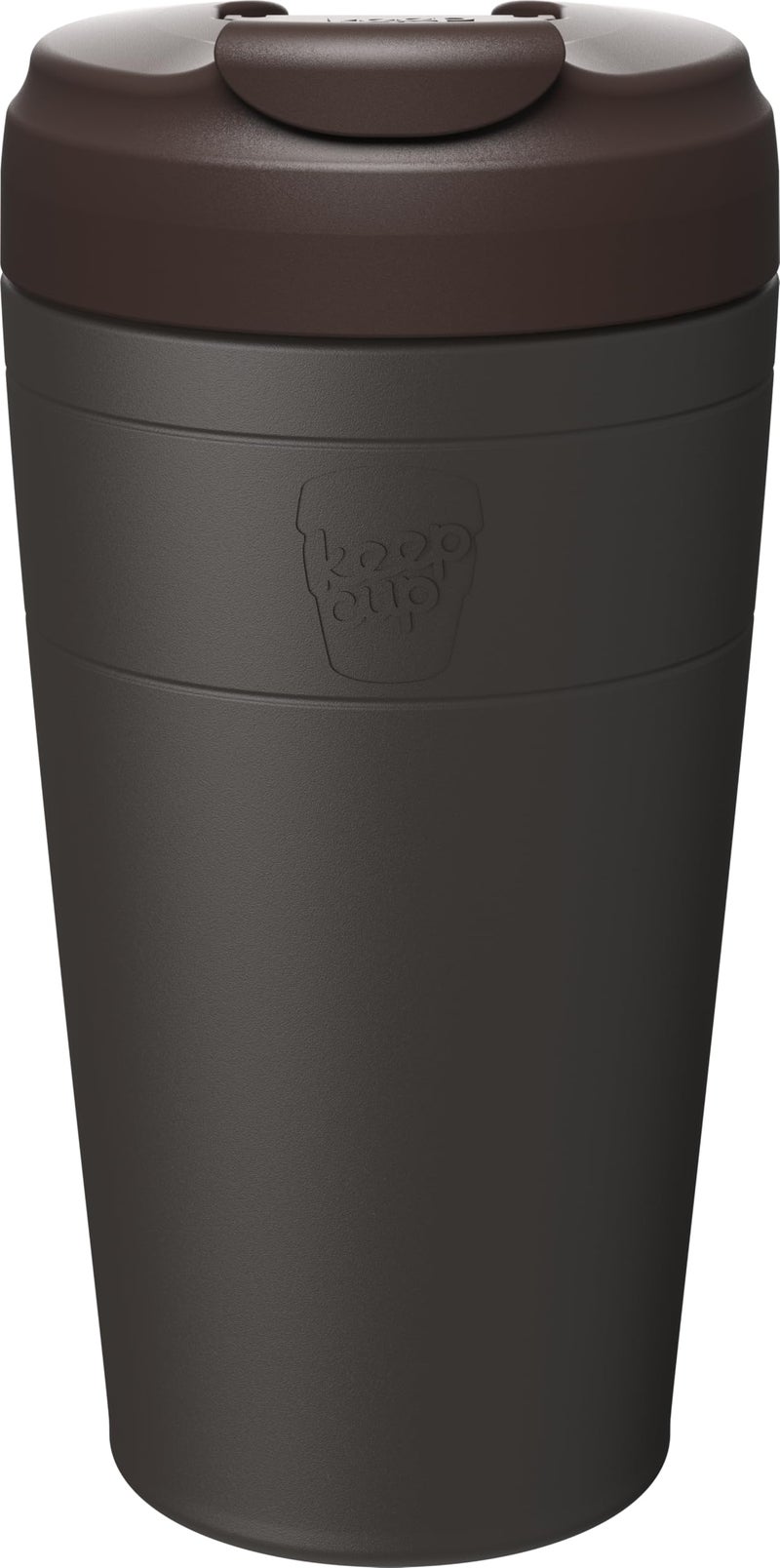 KeepCup Commuter Travel Mug Insulated Stainless Steel Reusable Coffee Cup with Spillproof Flip Lid 16oz454ml Dark Chocolate - Image 2
