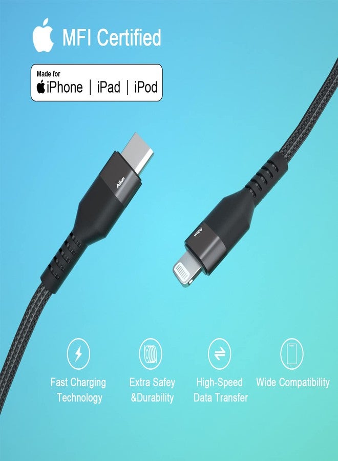 Ailun USB C to Lightning Cable 2Pack [6ft MFi Certified] Cord for iPhone 14/14 Pro/13/13 Pro/12/12 Pro/11/11 Pro/X/XS/XR/and USB C Female to USB A Male Adapter with Keychain 2Pack - Image 4