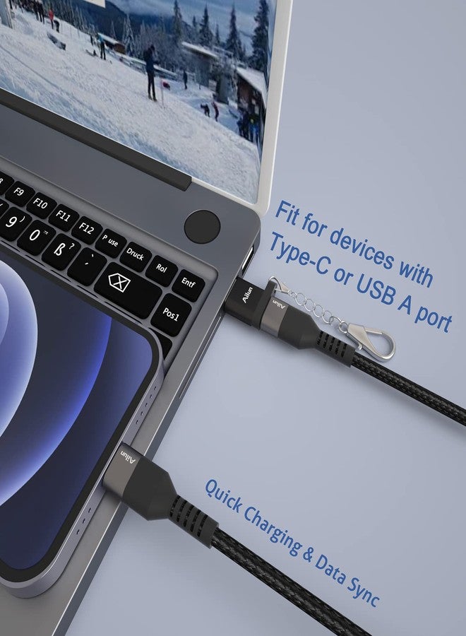 Ailun USB C to Lightning Cable 2Pack [6ft MFi Certified] Cord for iPhone 14/14 Pro/13/13 Pro/12/12 Pro/11/11 Pro/X/XS/XR/and USB C Female to USB A Male Adapter with Keychain 2Pack - Image 3