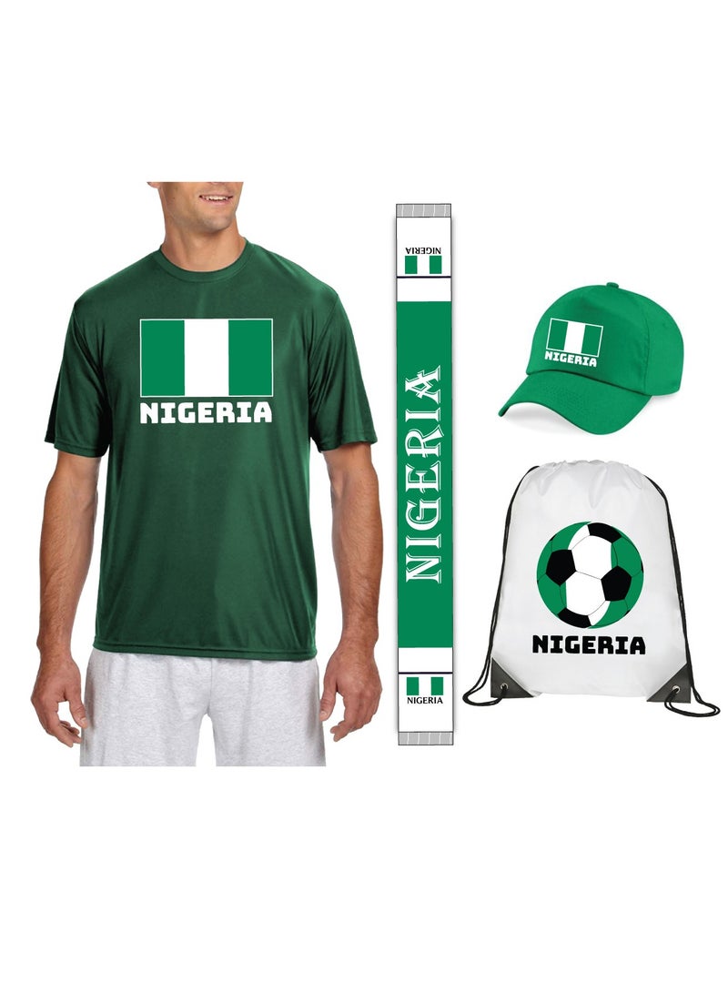 Nigeria Sports Dry Fit T-shirt - Soccer Team Printed T shirts - Team Jersey T Shirts for Men and Women - Combo Pack  - Image 1