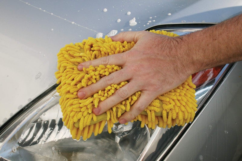 Carrand 40309 Long Chenille Microfiber Car Wash Mitt , Yellow - Image 4
