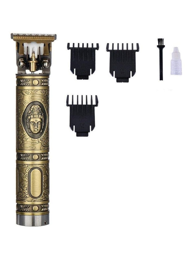 Generic - Trimmer For Men Buddha Style Trimmer, Professional Hair Clipper, Adjustable Blade Clipper, Hair Trimmer and Shaver For Men, Retro Oil Head Close Cut Precise hair Trimming Machine Metalic gold - Image 1