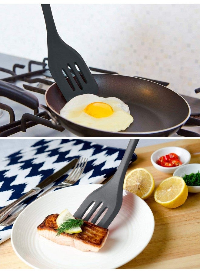 P-Plus International Silicone Turner Spatula | Non Stick & Dosa Spatula Set (Black, 30CM) - Image 2